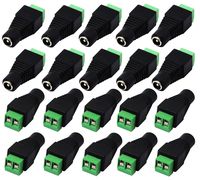 zdyCGTime DC 5.5 X 2.1mm Adapter 2.1 X5.5mm Female Barrel Power Jack to 2 Pin/Way Female Bolt Screw Type terminals Adapter Connector for CCTV Security Camera, LED Strip Light (20pack Female)