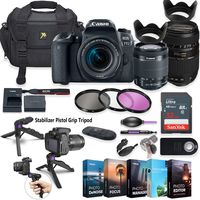 Canon EOS 77D DSLR Camera with 18-55mm Lens + Tamron 70-300mm Zoom Lens + 5 Photo/Video Editing Software Package & Accessory Kit
