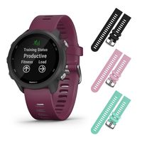 Garmin Forerunner 245 GPS Running Smartwatch with Included Wearable4U 3 Straps Bundle (Berry 010-02120-01, Black/Pink/Teal)