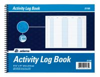 Adams Activity Log Book, Spiral Bound, 8.5 x 11 Inches, 100 Pages, White (S1185ABF)