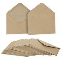 50 Pieces Kraft Envelopes - 4.6 x 6.3 Inches Contour Flap Envelopes - Perfect for Weddings, Graduations, Baby Showers - 120 GSM