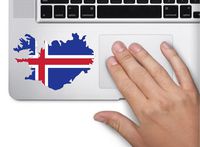 Map with flag inside Iceland 3x4 inches sticker decal die cut vinyl - Made and Shipped in USA