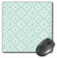 3D Rose"White and Mint Green Modern Diamond Pattern" Matte Finish Mouse Pad - 8 x 8" - mp_212466_1