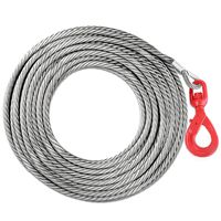 BestEquip Winch Cable 1/2 Inch x 100Ft Replacement Wire Rope 6600LBS with Self Locking Swivel Hook Tow Truck Flatbed