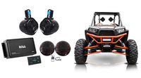(2) Rockville 6.5" Tower+(2) LED Speakers+4-Ch Bluetooth Amp+Remote ATV/UTV/RZR