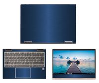 decalrus - Protective Decal for Lenovo Yoga 730 13 (13.3" Screen) Laptop Blue Texture Brushed Aluminum Skin case Cover wrap BAlenovoYoga730_13Blue