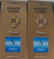 Gonesh Incense Cones #8 Spring Mist - Set of 2 Packs of 25, Total 50