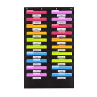 Heavy Duty Storage Pocket Chart with Nametag with 20 Pocket, Hanging Wall File Organizer by Hippo Creation - Organize Your Assignments, Files, Scrapbook Papers & More (Black)
