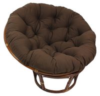 Blazing Needles Solid Twill Papasan Chair Cushion, 52" x 6" x 52", Chocolate