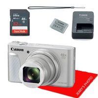 Canon PowerShot SX730 Digital Camera (Silver) + 32GB Memory Bundle