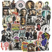 SPN Laptop Stickers 50Pcs Pack, Kids Movie Water Bottle Travel Case Computer Wall Skateboard Motorcycle Phone Bicycle Luggage Guitar Bike Stickers Decal for Teen (Supernatural)