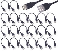 20 Pack (15cm - 6inch) Adjustable Flexible USB 2.0 Male to Female Extension Plug/Socket Adapter Cable - Worlds Shortest USB 2.0 Extension Cable