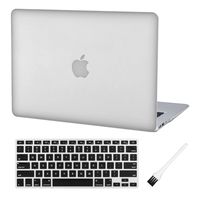 Laptop Hard Case MacBook Air 13 inch Case Clear See Through A1369 A1466 Hard Shell Case Cover (MacBook Air 13 Inch A1369 & A1466) with Silicone Keyboard Cover and Dust Brush-Crystal Clear