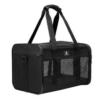 X-ZONE PET Airline Approved Soft-Sided Pet Travel Carrier for Dogs and Cats, Black