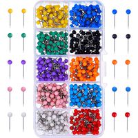 500 Pieces Map Push Pins Map Tacks Plastic Round Head Tacks with Steel Points 10 Colors (1/8 Inch)