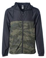 Global Blank Men's Lightweight Windbreaker Winter Jacket Water Resistant Shell Black/Camo