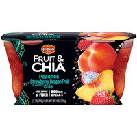 Del Monte Fruit & Chia Snack Cups, Peaches in Strawberry Dragon Fruit Flavored Chia, 7 Ounce,Pack of 2