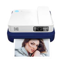 KODAK Smile Classic Digital Instant Camera with Bluetooth (Blue) 16MP Pictures, 35 Prints Per Charge - Includes Starter Pack 3.5 x 4.25 Zink Photo Paper, Sticker Frames Edition