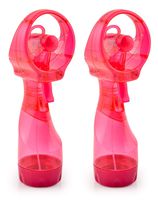 O2COOL 2 Pack Deluxe Misting Handheld Portable Misting Fan, Raspberry