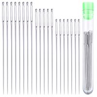 20 Large Eye Assorted Hand Sewing Needles - Big Eye Craft Needles for Stitching and More, 2 to 2.4 inches Long