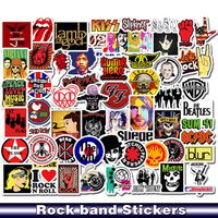 Laptop Stickers Pack - 52pcs Rock Roll Band Music Stickers Decals Cars Guitar Bumper Punk Classic Vinyl Waterproof Graffiti Stickers