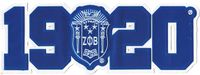 Zeta Phi Beta Crest 1920 Twill Iron-On Patch [White/Blue - 11.25" x 4"]