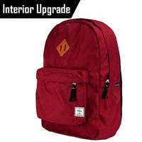 Benteng Classic Lightweight Hiking Daypack School Bag Rucksack Travel Backpack, Red