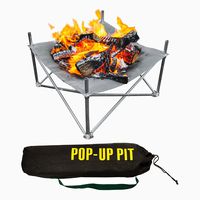Pop-Up Fire Pit Ultra Lite | FULLSIZE 24" | Weighs just 3.2lbs. | Never Rust Fire Pit | Extra Duty Mesh Holds 80 lbs. of Firewood | Heat Shield Optional for Leave No Trace Fires (Pop-Up Pit UltraLite)