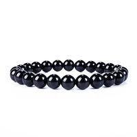 Cherry Tree Collection Gemstone Beaded Stretch Bracelet 8mm Round Beads | Large (Black Tourmaline)