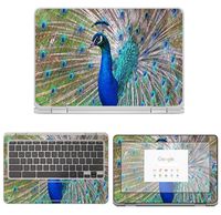 decalrus - Protective Decal Peacock Skin Sticker for HP ChromeBook X360 11-AE030NR (11.6" Screen) case Cover wrap HPChromebkX360_11-ae030nr-161
