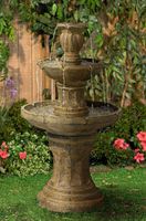 John Timberland Tuscan Garden Classic Outdoor Floor Water Fountain 41 1/2" High 3 Tier for Yard Garden Patio Deck Home