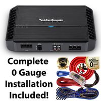 Rockford Fosgate P1000X1BD 1000W RmS Punch Series Monoblock Class BD Car Power Amplifier + 0 Gauge Amp Kit