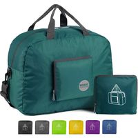 WANDF 16" Foldable Duffle Bag 20L for Travel Gym Sports Lightweight Luggage Duffel, Dark Green