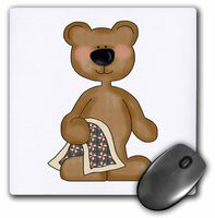 3dRose 8 x 8 x 0.25 Inches Cute Baby Blankie Blanket Bear Mouse Pad (mp_104464_1)