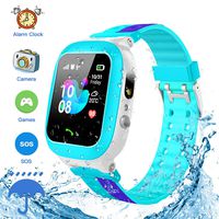 Jsbaby Kids Smartwatch Waterproof GPS/LBS Tracker Phone Compatible iOS Android for Children 3-12 Girls Boys SOS Call Remote Camera Two Way Call Touch Screen Games Christmas Birthday (Blue)