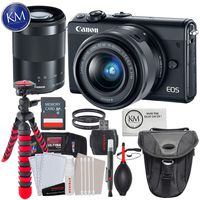 Canon EOS M100 Mirrorless Digital Camera with 15-45mm and 55-200mm Lens (Black) + Essential Photo Bundle