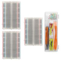 Areyourshop 3Pcs Breadboard Clear Crystal 400 Tie Point + 140Pcs Jumper Cable Wires Arduino