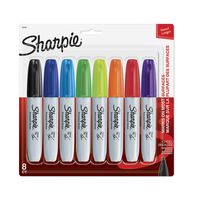 Sharpie 38250PP Permanent Markers, Chisel Tip, Assorted Colors, 8-Count, Standard Packaging