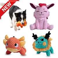 UNIWILAND Latest Squeaky Plush Dog Toys Pack for Puppy, Durable Beef Flavored Stuffed Animal Plush Chew Toys with Squeakers, Cute Soft Pet Toys for Teeth Cleaning, for Small Medium Large Dogs