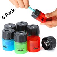 Mr. Pen- Pencil Sharpener, Sharpener for Pencils, Pack of 6, Pencil Sharpener Manual, 2 Holes, Pencil Sharpener for Kids, Colored Pencil Sharpener, Pencil Sharpener Handheld, Art Pencil Sharpener