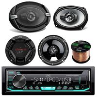 JVC KD-R670 CD/MP3/WMA Receiver Bundle Combo With 2x JVC CS-DR6930 6x9" 1000w 3-Way Vehicle Stereo Coaxial Speakers + 2x CS-DR620 6.5" 300W 2-Way Audio Speakers + Enrock 50 Foot 16 Guage Speaker Wire