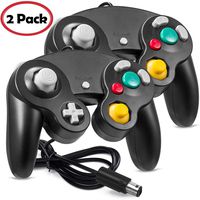 2 Pack iNNEXT Gamecube Controller, GC NGC Classic Wired Controller Compatible with Gamecube Wii Wii U Video Game Console, 1.8m/5.9ft (Black)