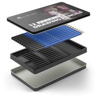 Castle Art Supplies 12 piece Drawing Pencils, Quality Graphite Sketch Pencils with BONUS tin case. Perfect Starter Sketching Pencils or Top Up Set for Art Supplies