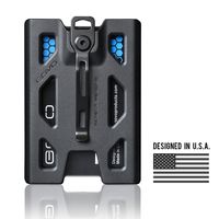 GOVO Badge Holder/Wallet - Durable Polycarbonate ID/Credit Holder with Metal Clip and 4 Cards Slot (Holds 1to 4 Cards) Black