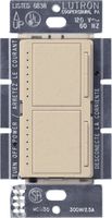 Lutron Maestro Dual Dimmer Switch for Incandescent and Halogen Bulbs, 300-Watt, Single-Pole, MA-L3L3-ST, Stone