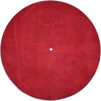 Genuine Leather Turntable Platter Mat - Red Suede