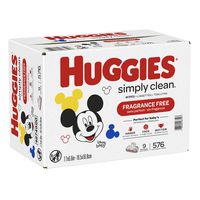 HUGGIES Simply Clean Baby Wipes, 9 Pack, 576 Sheets Total