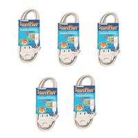 Prime Wire & Cable EC940606-5-Pk 6-Feet 16/3 SPT-2 3-Outlet Cord, 5-Pack, Almond