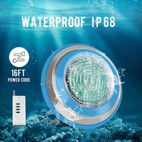 Roleadro Led Pool Lights, Waterproof IP68 47W RGB Swimming Pool Light Multi Color, 12V AC Led Inground Pool Light Control with Remote Controller - 16ft Cord