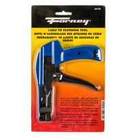 Tool for tension adjustment and cutting of 18 to 50 lbs. nylon cable ties (up to .19" wide)